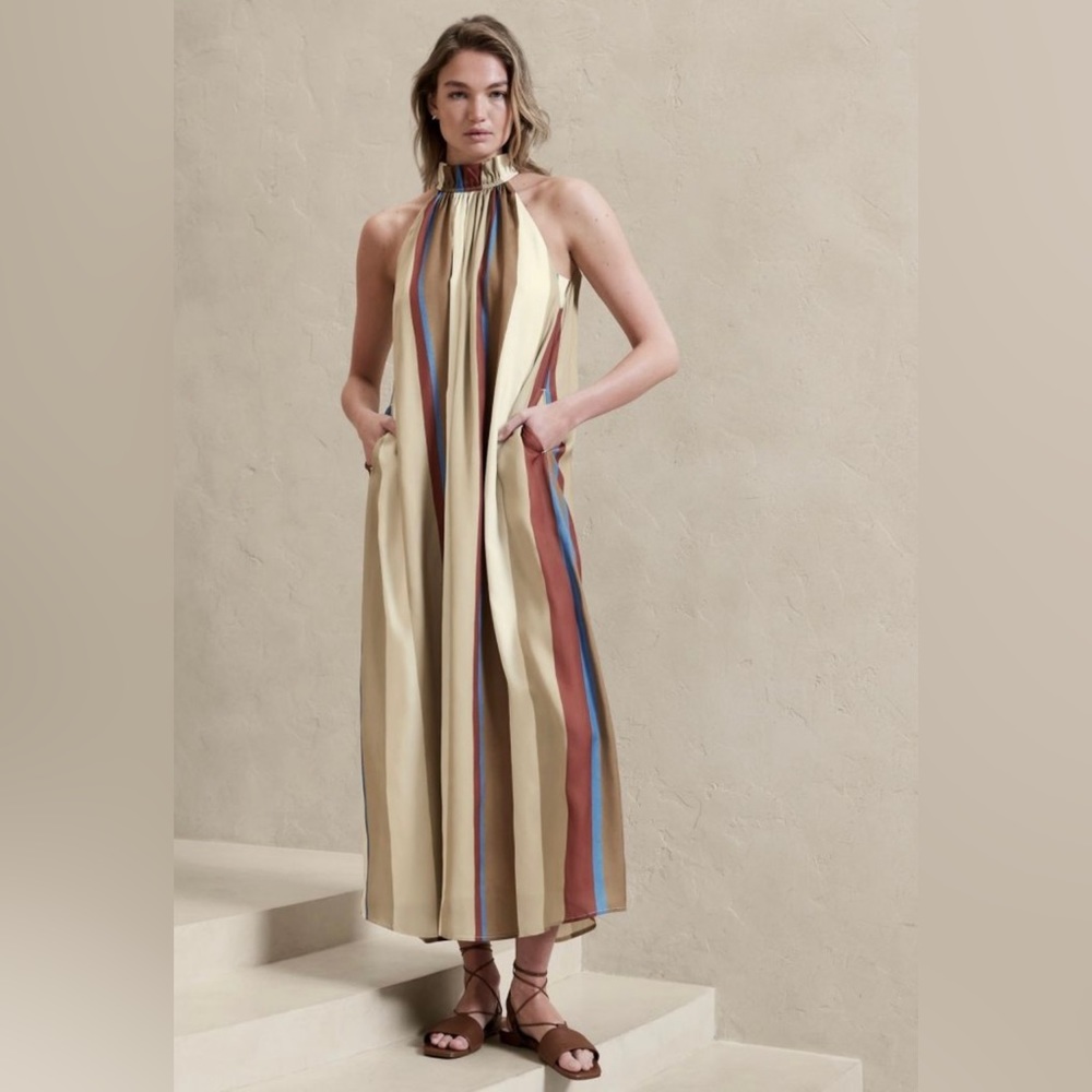 BANANA REPUBLIC Trapeze Maxi Dress Multicolor. WOMENS SMALL.